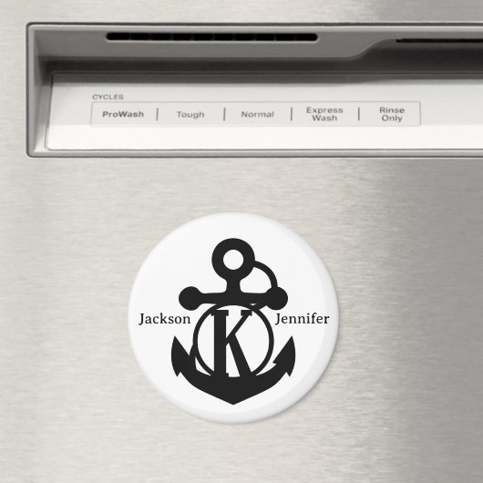 Couple's Custom K Initiaal Anker Cruise Door Magneet (Insitu (Vaatwasser))