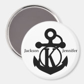 Couple's Custom K Initiaal Anker Cruise Door Magneet (Voorkant / Achterkant)