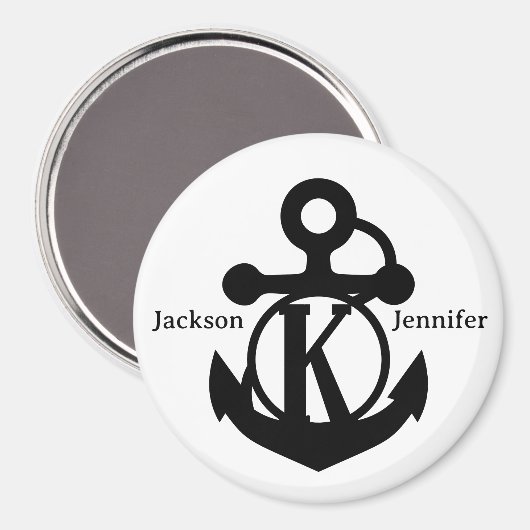 Couple's Custom K Initiaal Anker Cruise Door Magneet (Voorkant / Achterkant)