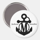 Couple's Custom M Initiaal Anker Cruise Door Magneet (Voorkant / Achterkant)