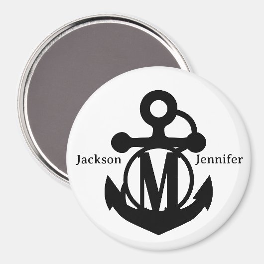 Couple's Custom M Initiaal Anker Cruise Door Magneet (Voorkant / Achterkant)