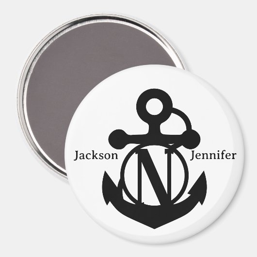 Couple's Custom N Initiaal Anker Cruise Door Magneet (Voorkant / Achterkant)