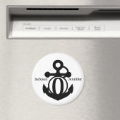 Couple's Custom O Initiaal Anker Cruise Door Magneet (Insitu (Vaatwasser))