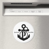 Couple's Custom P Initiaal Anker Cruise Door Magneet (Insitu (Vaatwasser))