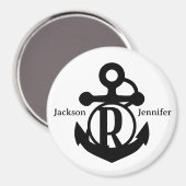 Couple's Custom R Initiaal Anker Cruise Door Magneet (Voorkant / Achterkant)