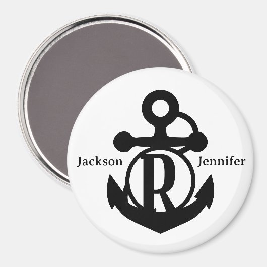 Couple's Custom R Initiaal Anker Cruise Door Magneet (Voorkant / Achterkant)