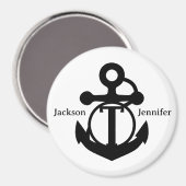 Couple's Custom T Initiaal Anker Cruise Door Magneet (Voorkant / Achterkant)