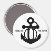 Couple's Custom U Initiaal Anker Cruise Door Magneet (Voorkant / Achterkant)