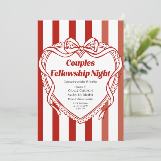 Couples Fellowship Night Church Event Kaart (Staand voorkant)