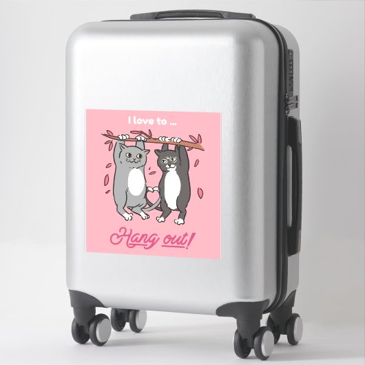 Couples Gift Idea Cute Cartoon Cats | Cat Art Sticker (Koffer)