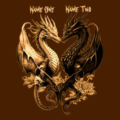 Couples Gold Dragons Voeg namen toe 50"x60" Fleece Deken