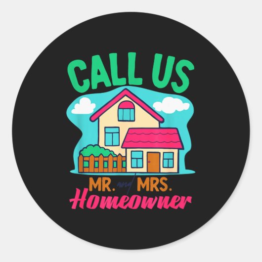 Couples Homeowner New Home Owner  Ronde Sticker (Voorkant)