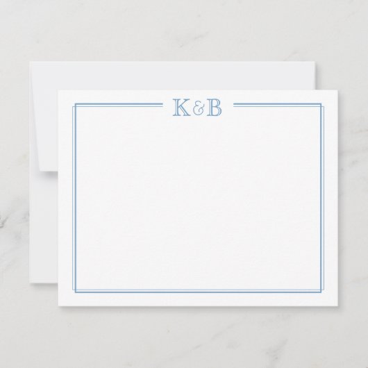 Couple's Initials Newlyweds Monogram Stationery Notitiekaartje (Voorkant)