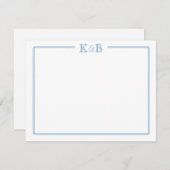 Couple's Initials Newlyweds Monogram Stationery Notitiekaartje (Voorkant / Achterkant)