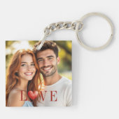 Couple's Love Heart Photo Keychain (Achterkant)