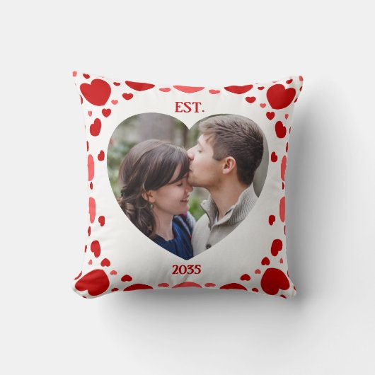 Couples Love Keepsake Heart Photo Throw Pillow Kussen (Voorkant)