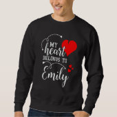 Couples Matching My Heart Belong to Emily My Love Trui (Voorkant)