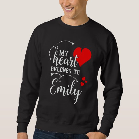 Couples Matching My Heart Belong to Emily My Love Trui (Voorkant)