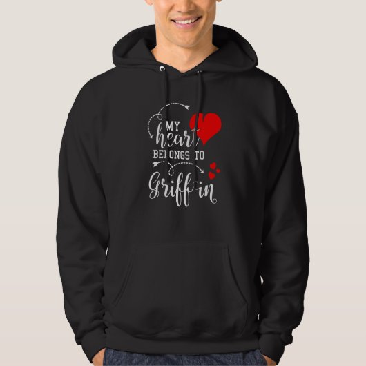 Couples Matching My Heart Belong to Griffin My Lov Hoodie (Voorkant)