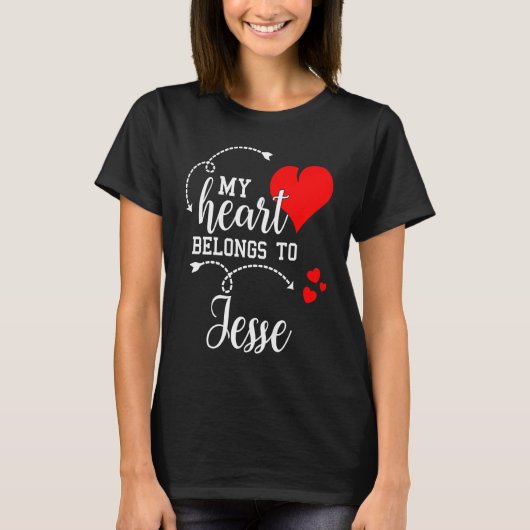 Couples Matching  My Heart Belong to Jesse  My Lov T-shirt (Voorkant)