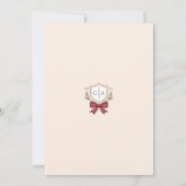Couples Monogram Crest Bow Photo Christmas Card Feestdagenkaart (Achterkant)