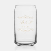 Couple's Monogram Custom Modern Elegant Gold Swirl Blikvorm Glas (Voorkant)
