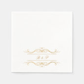 Couple's Monogram Elegant Gold Swirl Wedding Servet (Voorkant)