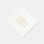 Couple's Monogram Elegant Gold Swirl Wedding Servet (Hoek)