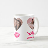 Couples Name XOXO Valentine's Day Custom Photo Mug Koffiemok (Voorkant rechts)