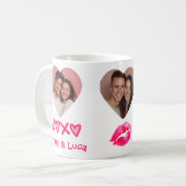 Couples Name XOXO Valentine's Day Custom Photo Mug Koffiemok (Voorkant links)