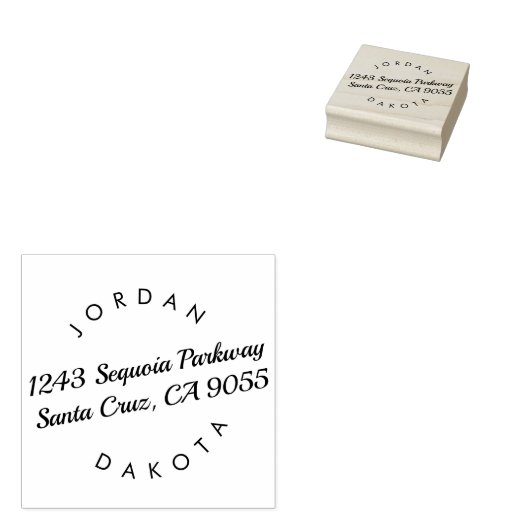 Couple's Namen Modern Script Return Adres Rubberstempel (Gestempeld)