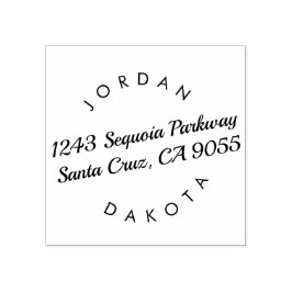 Couple's Namen Modern Script Return Adres Rubberstempel