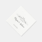 Couple's Names Modern 25th Wedding Anniversary Servet (Hoek)
