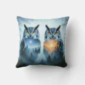 Couple's Owl Night and Day Throw Pillow Kussen (Achterkant)