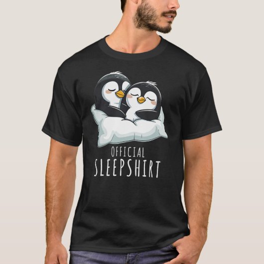 Couples Penguin Pajama Official Sleepshirt Penguin T-shirt (Voorkant)