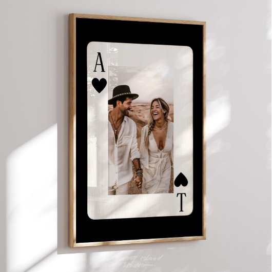 Couples Poker Playing Card with Photo Poster