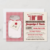 Couples Shower BBQ Invitation in Mason Jar "I DO" Kaart (Voorkant)