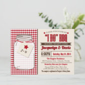 Couples Shower BBQ Invitation in Mason Jar "I DO" Kaart (Staand voorkant)