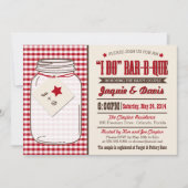 Couples Shower BBQ Invitation in Mason Jar "I DO" Kaart (Voorkant)