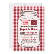 Couples Shower BBQ Invitation in Mason Jar "I DO"