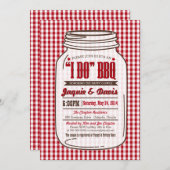 Couples Shower BBQ Invitation in Mason Jar "I DO" Kaart (Voorkant / Achterkant)