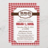 Couples Shower BBQ Invitation, Rustisch land Kaart (Voorkant / Achterkant)