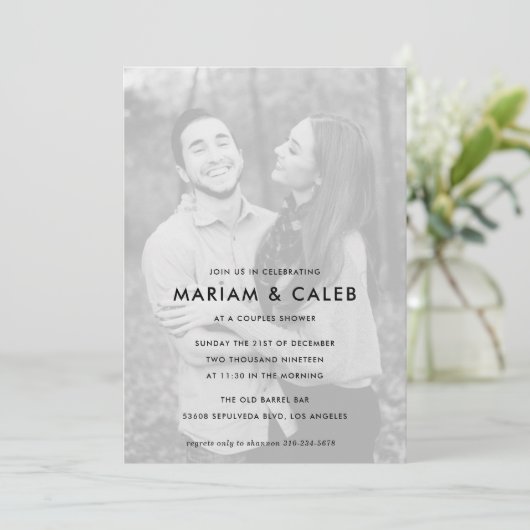 Couples Shower Black and White Photo Kaart (Staand voorkant)