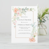 COUPLE'S SHOWER | Delicate Spring Floral Bouquet Kaart (Staand voorkant)