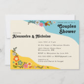 Couples Shower Flower Power 70's geïnspireerd Kaart (Voorkant)