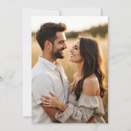 Couples Shower Gingham Floral Bow Photo Kaart (Achterkant)