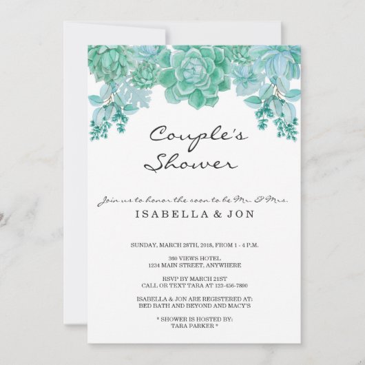 Couples Shower Invitation - Bridal, bruiloft, Baby Kaart (Voorkant)