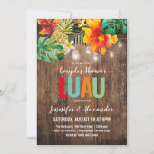 Couples Shower Luau Invitation Kaart (Voorkant)