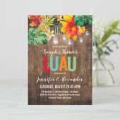 Couples Shower Luau Invitation Kaart (Staand voorkant)