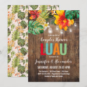 Couples Shower Luau Invitation Kaart (Voorkant / Achterkant)